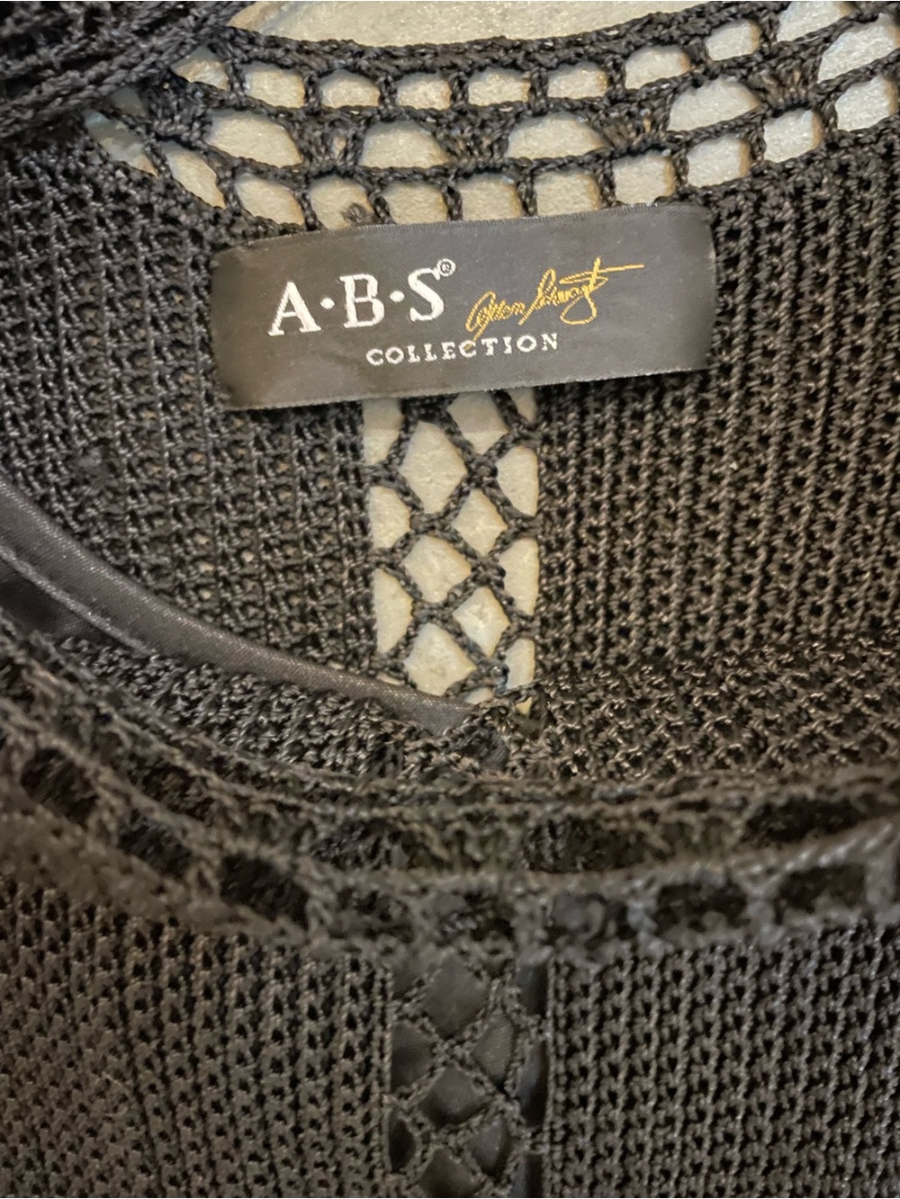 ABS Allen Schwartz Black Crochet Midi Dress - Picture 4 of 7